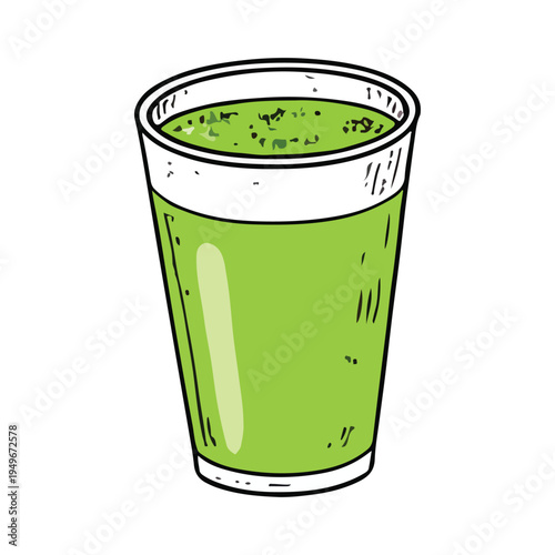 vector ice green matcha vector illustration