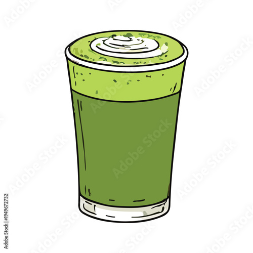 vector ice green matcha vector illustration