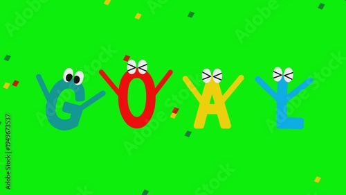 Looping Goal Text Animation for Football and Soccer Celebration, Animated Typography Motion Graphics on Green Screen
