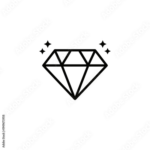 Elegant diamond illustration showcasing brilliance and captivating sparkle on white background.