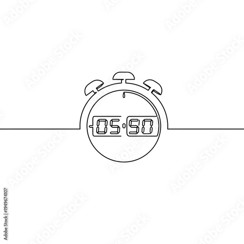 Minimalist digital timer illustration showing time measurement and timekeeping concept.