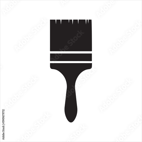  Simple black and white paintbrush icon for painting or decorating projects