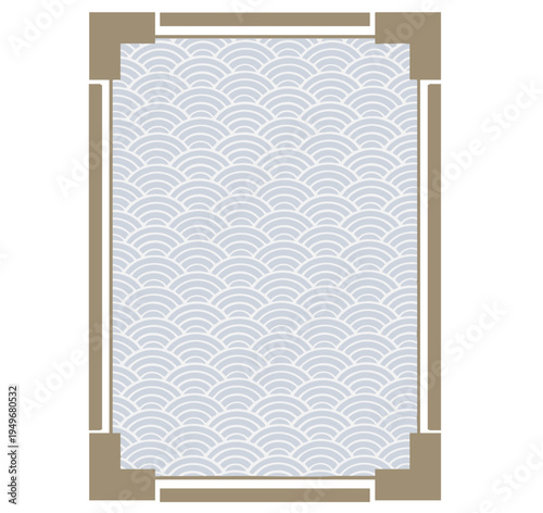 Japanese Pattern Square Frame – Message Card Template