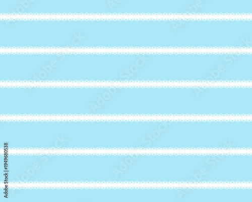 レースのボーダー柄 シームレスパターン ライトブルー