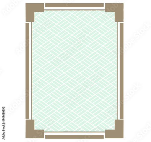 Japanese Pattern Square Frame – Message Card Template