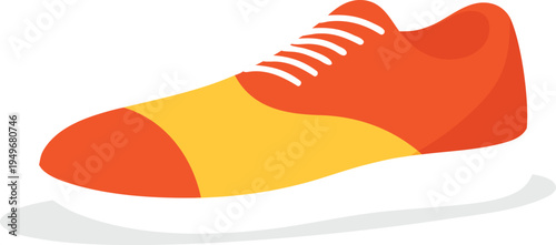 Orange and yellow running sneaker shoe vector illustration isolated on white Background.