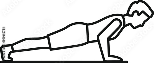 Man performing a push up exercise in a plank position