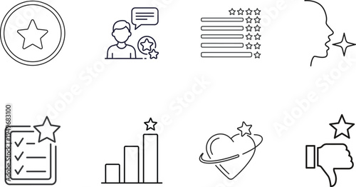 Collection of business and communication icons