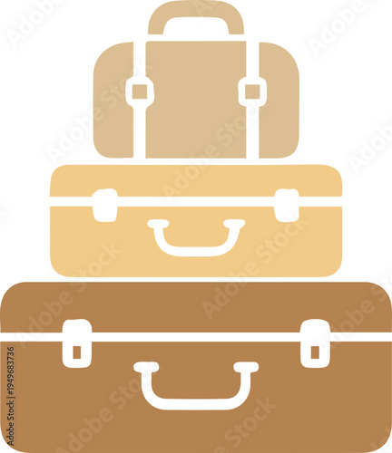 Stacked Vintage Suitcases Travel Luggage Illustration