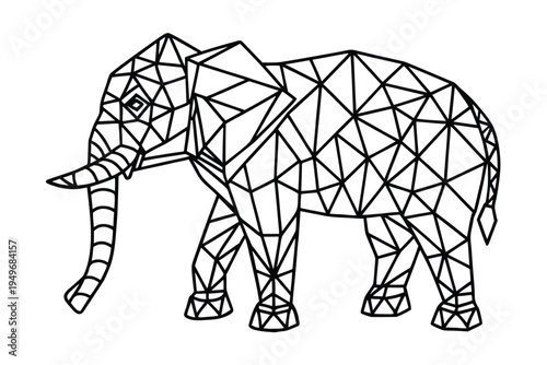 Geometric Elephant Illustration.