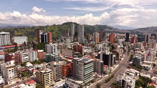 Cinematic Aerial Drone View of Quito Ecuador – Historic Cityscape, Andes Mountains, Urban Skyline 4K