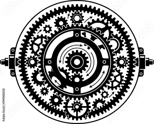 Cog Wheel Vector gear Frame
