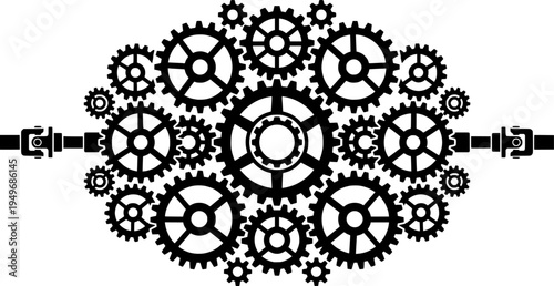 Cog Wheel Vector gear Frame
