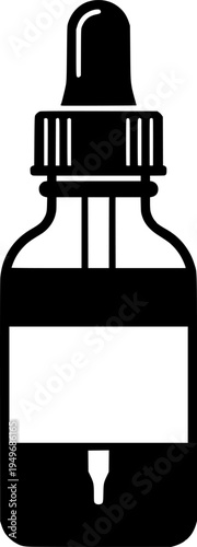 Vintage dropper bottle with empty label for apothecary use
