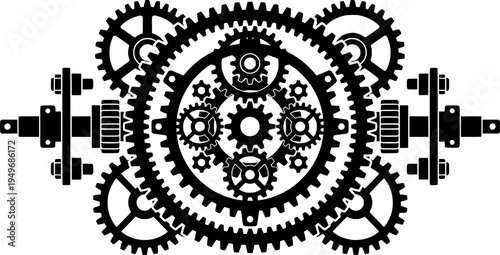Cog Wheel Vector gear Frame
