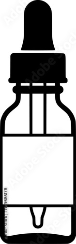 Vintage dropper bottle with empty label for apothecary use
