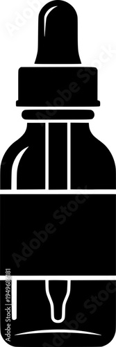 Vintage dropper bottle with empty label for apothecary use
