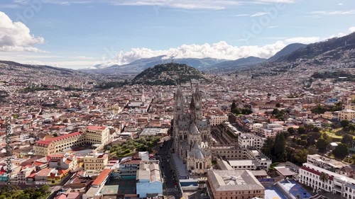 Cinematic Aerial Drone View of Quito Ecuador – Historic Cityscape, Andes Mountains, Urban Skyline 4K