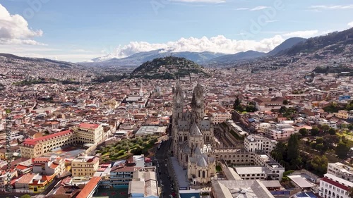 Cinematic Aerial Drone View of Quito Ecuador – Historic Cityscape, Andes Mountains, Urban Skyline 4K