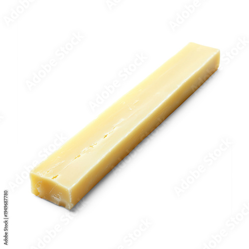 A piece of string cheese, ready for a quick snack. full length isolate on transparent background