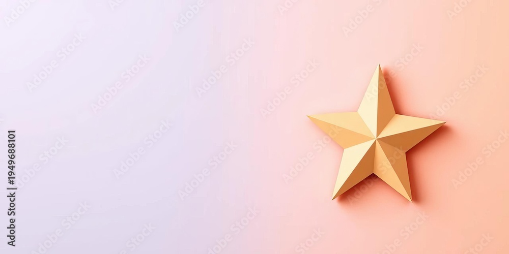 Obraz premium Simple, five-pointed star shape, flat design, solid color, flat, abstract
