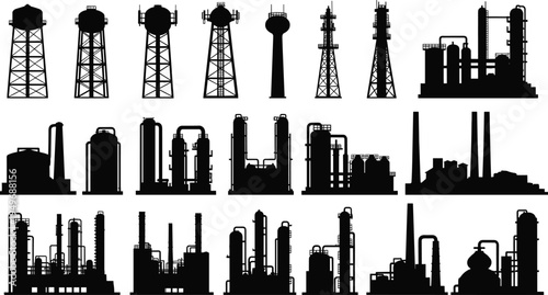 Vector silhouette of a white campfire with split burning logs isolated on a black background for outdoor camping and adventure