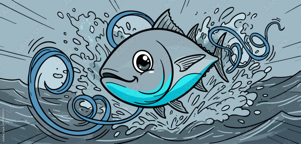 Fototapeta premium tuna mural splash