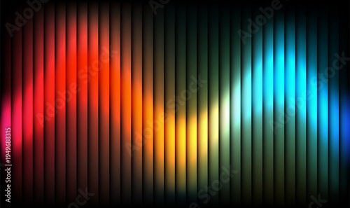 Futuristic Abstract Glass Wave Background with Fractal Light Texture. Abstract Neon Sound Wave Equalizer Background with Colorful Gradient Lines.