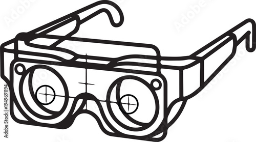 Futuristic VR headset icon for virtual reality and gaming technology.