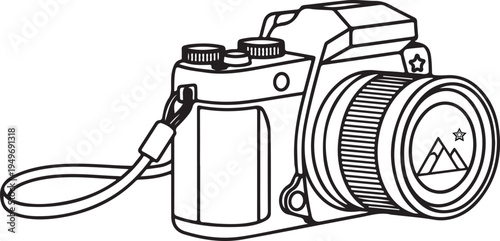 Professional digital DSLR camera icon for photography and travel.