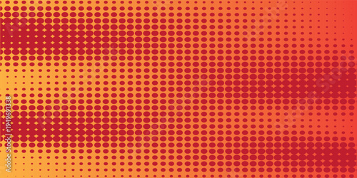 Orange and red halftone gradient pattern texture with digital technology background. Vector EPS new