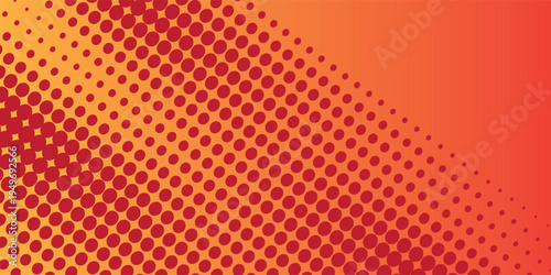 Orange and red halftone gradient pattern texture with digital technology background. Vector EPS new