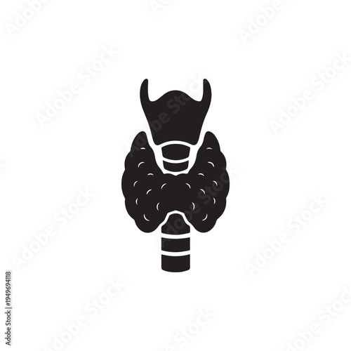 Anatomy gland larynx organ icon silhouette vector design art illustration