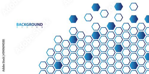 Abstract Blue Hexagon Pattern Background Design