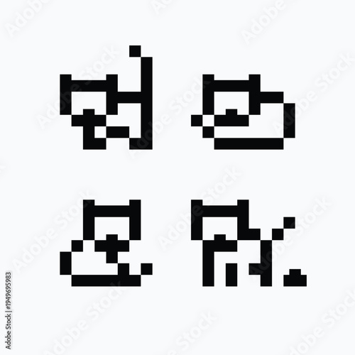 Cats in pixel art