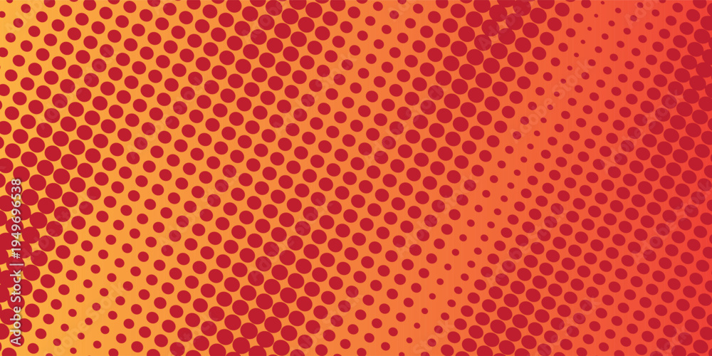 Obraz premium Orange and red halftone gradient pattern texture with digital technology background. Vector EPS new
