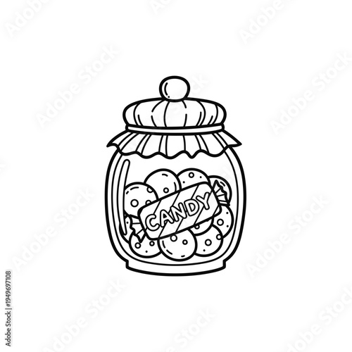 Candy Jar Outline Clipart vector illustration