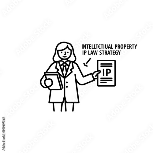 Intellectual Property Attorney Presentation Outline vector illustration