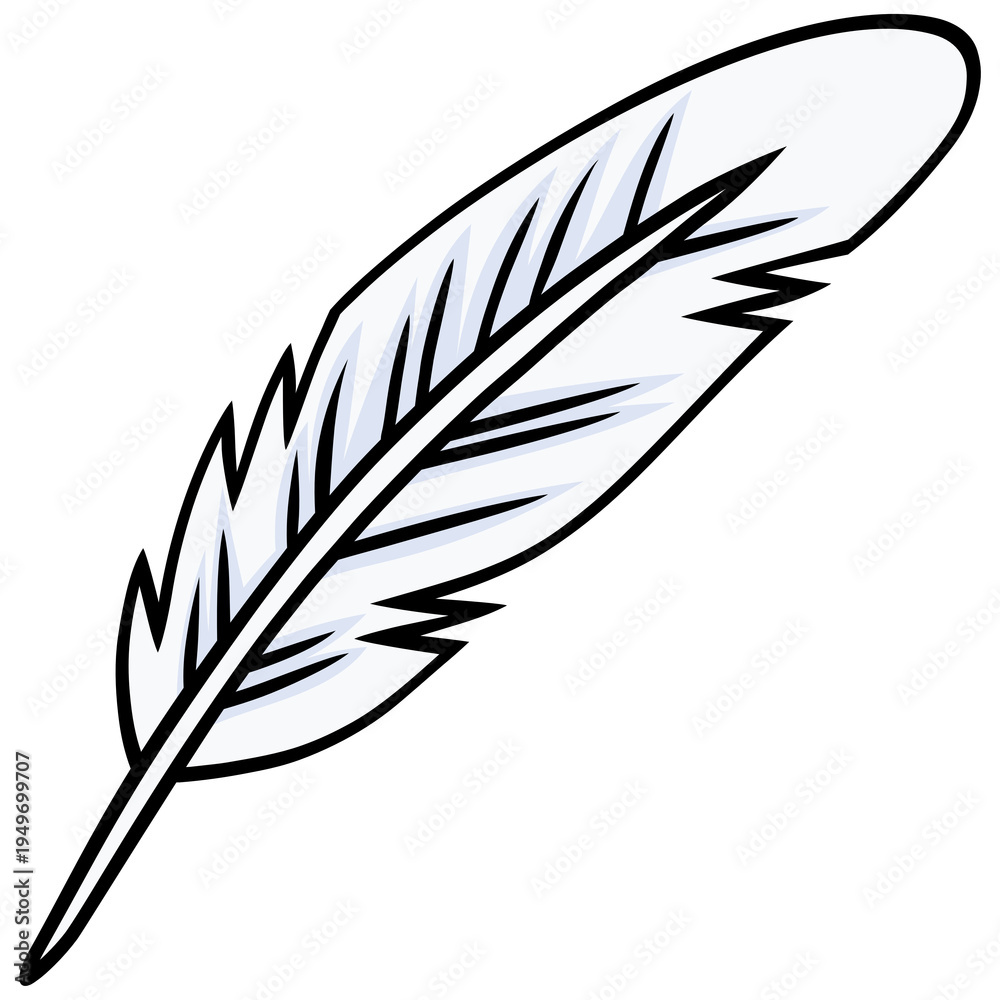 Obraz premium Feather Quill Pen Classic Stationery Illustration