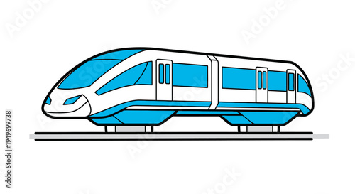 Modern blue and white bullet train.