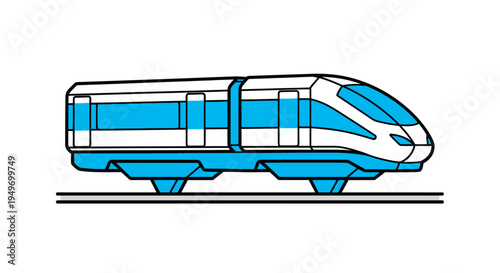 Modern high-speed train illustration in motion.
