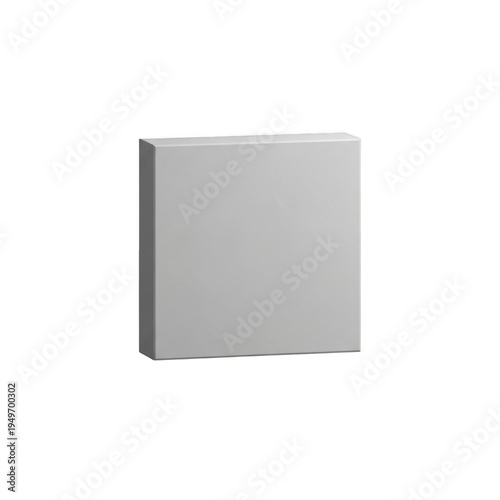 Minimalist gray square object with a sleek and modern design. isolated on transparent background