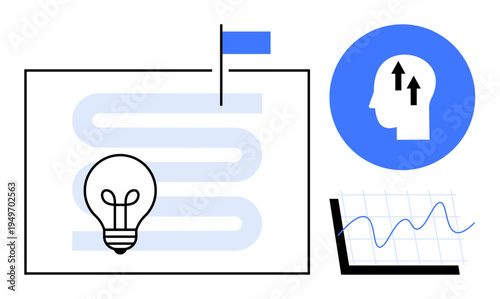 Business strategy. Business path with teamwork, innovation, and growth goals. Business strategy maximizing efficiency with data insights. For leadership, planning, decision-making, analytics
