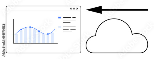 Cloud computing concept. Cloud computing supports data transfer between analytics tools and cloud storage. Cloud computing enables seamless data management and collaboration. Ideal for technology