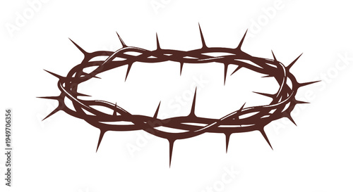 Crown of thorns vector illustration of religious symbol