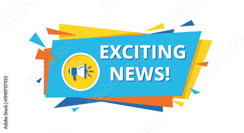 Set of 1 exciting news banner vector