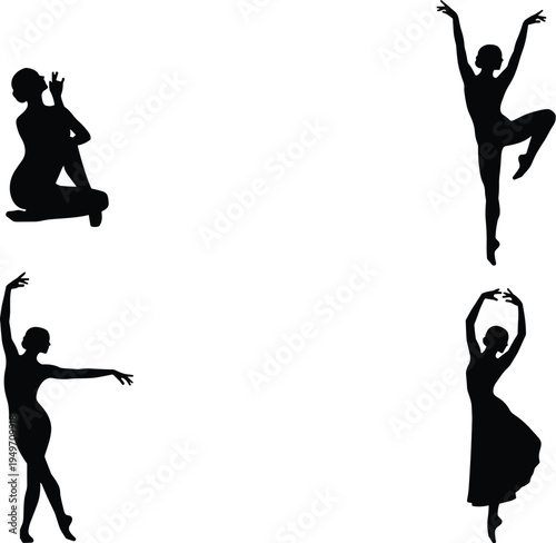 Ballet, silhouette, dancer, pose, graceful, movement, elegance, black, art, performance, female, classical, expressive, beauty, balance, flexibility, artistic, choreography, dramatic, form