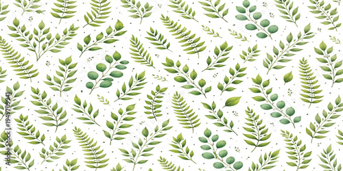 Seamless fern leaves botanical pattern