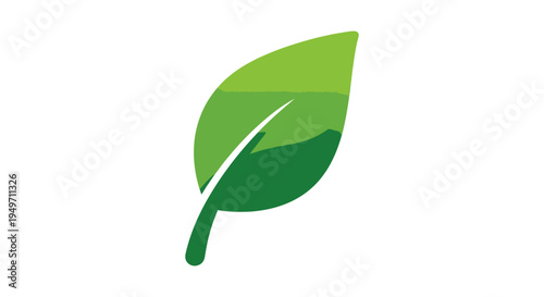 Simple green leaf icon representing nature and organic growth