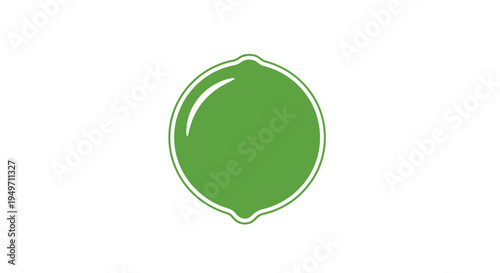Simple green lime fruit flat design icon illustration